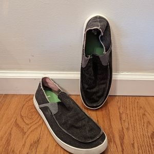 Sanuk Men's Gray Slip On Vagabond Sidewalk Surfers Slip Ons Shoes US 8 EU 41